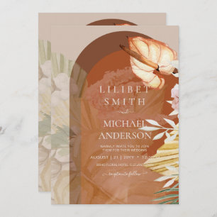 Carte BOHO Terracotta Pampas Mariage