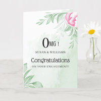 Boho Watercolor Eucalyptus Engagé Félicitations