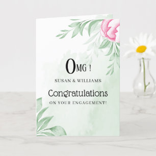 Carte Boho Watercolor Eucalyptus Engagé Félicitations