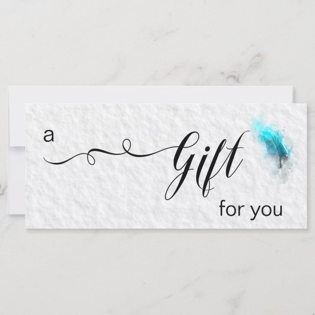 Carte *~* Boho Watercolor Feather Bohemian Simple (Devant)