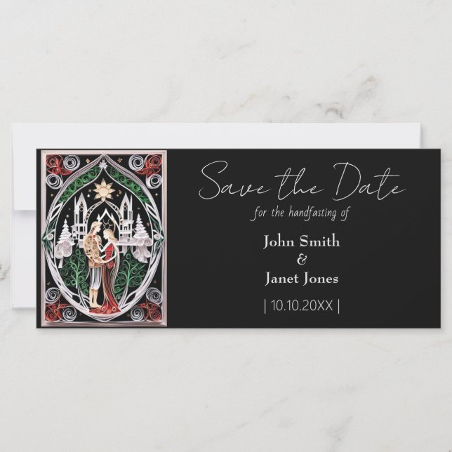 Carte Boho Wedding Enregistrer la date (Devant)