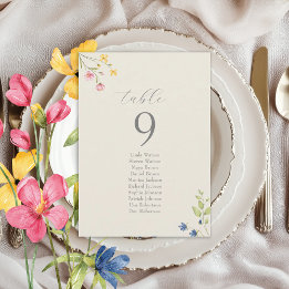 Carte Boho Wildflower Wedding Seating Chart