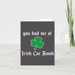 Carte Boire de l'alcool pour la Saint-Patrick Irish Car