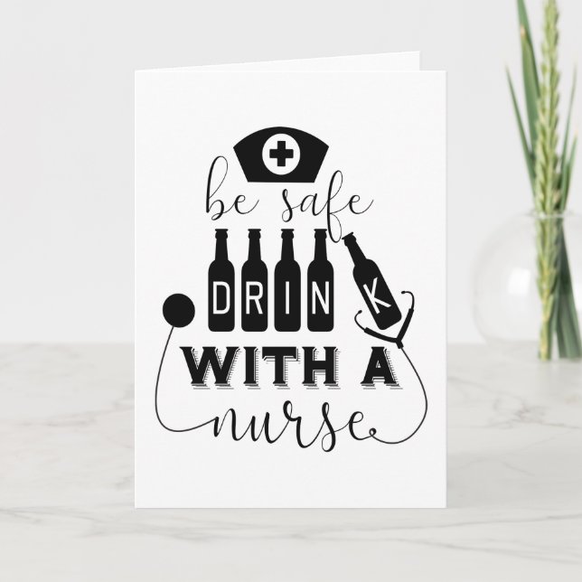 Carte Boire En Toute Sécurité Avec Une Infirmière (Devant)