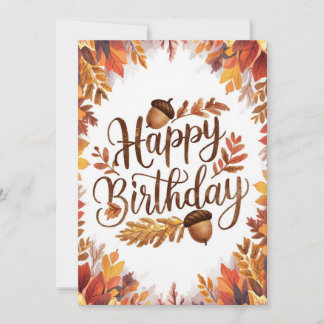 Carte Bois douillette automne automne heureux anniversai