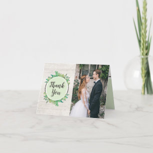 Carte Bois rustique et Merci Mariage Eucalyptus 4-Photo