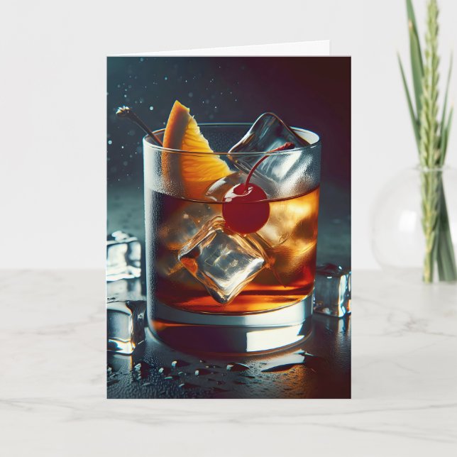 Carte Boisson à l'ancienne envie d'anniversaire (Devant)