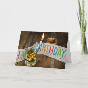 Carte Boisson d'anniversaire en verre tourné