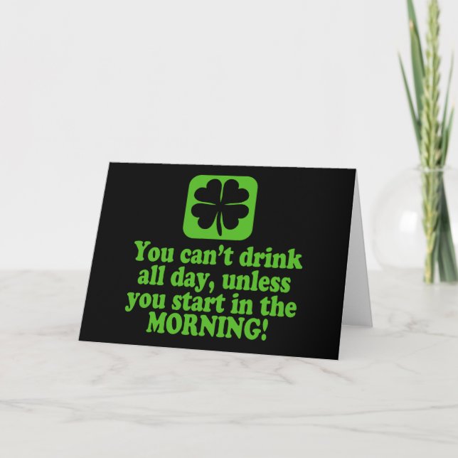 Carte Boisson de Jour de la Saint Patrick amusant (Devant)