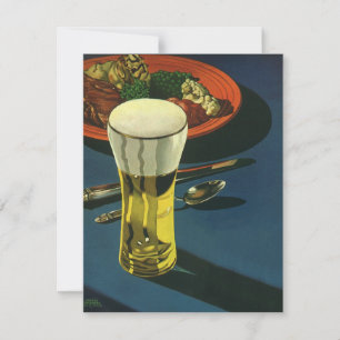 Carte Boissons alimentaires vintage, verre de bière, dîn