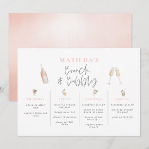 Carte Boissons d'aquarelle brunch et bachelorette mousse