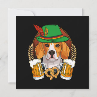 Carte Boissons de bière de chien beagle Oktoberfest