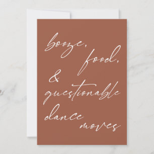 Carte Boissons, Nourriture et mouvements de danse 