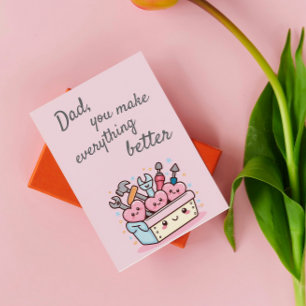 Carte Boîte à outils Mignonne Kawaii pour la Fête des Pè