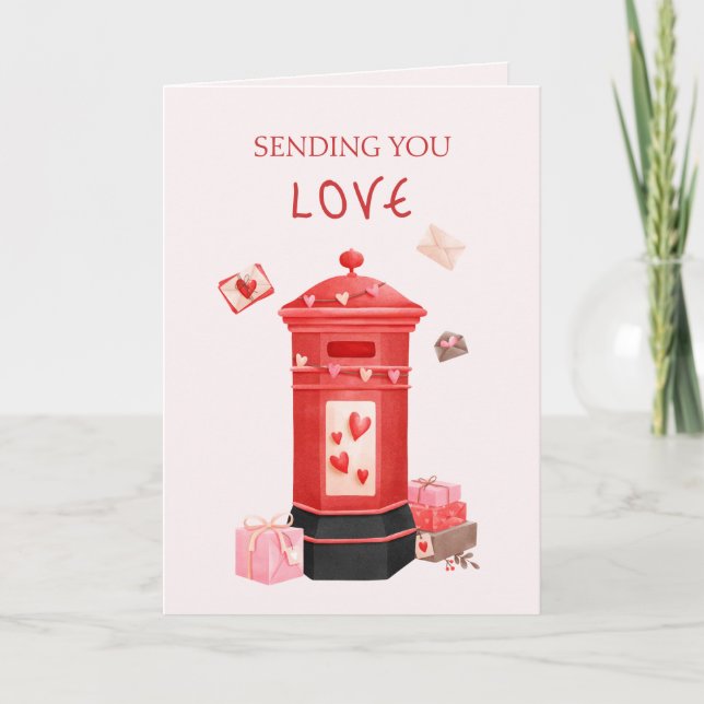 Carte Boîte aux lettres mignonne, Joyuse Saint-Valentin (Devant)