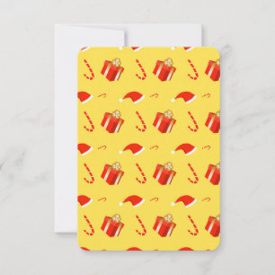 Carte Boîte cadeau de Noël sucre de canne chapeau de Noë