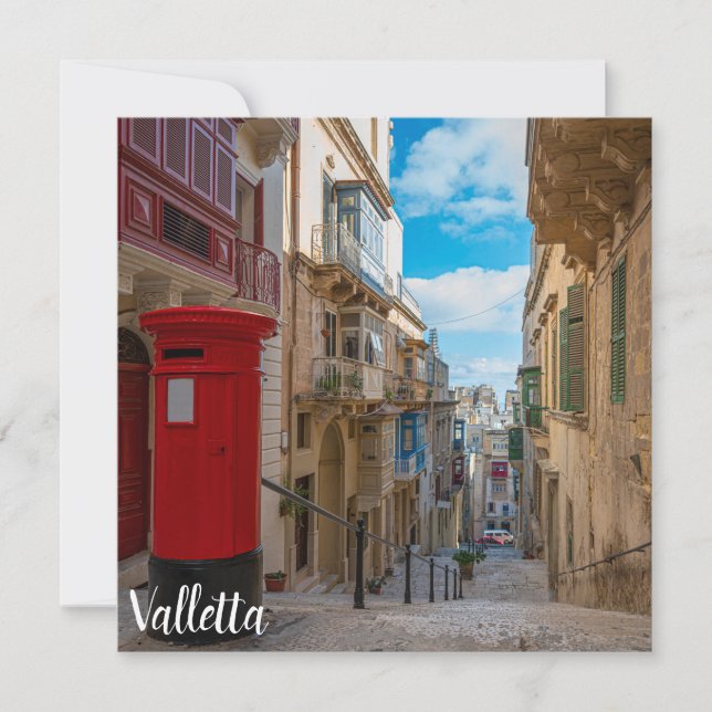 Carte Boîte vintage rouge à Malte (Devant)