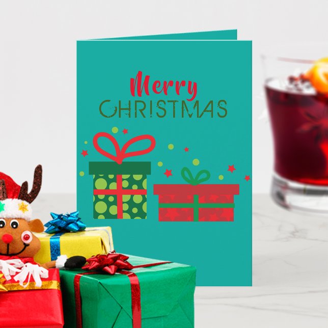 Carte Boîtes Cadeaux de Noël Joyeuses Fêtes de Fin d'Ann (Créateur téléchargé)