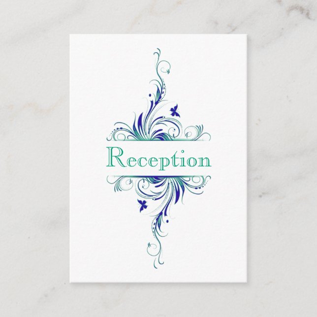 Carte Boîtier bleu vert Aqua Floral (Devant)