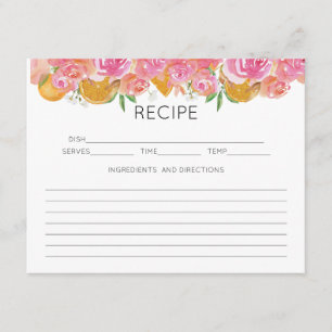 Carte Boîtier Citrus Pink Floral Recette