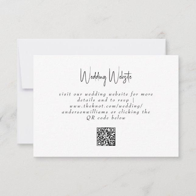 Carte Boîtier de code QR simple Mariage moderne et tropi (Devant)