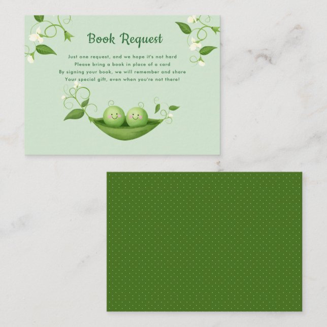 Carte Boîtier de demande de Baby shower de deux po (Devant / Derrière)