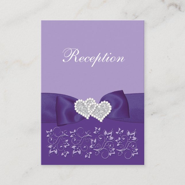 Carte Boîtier De Réception Florale Violet Blanc (Devant)