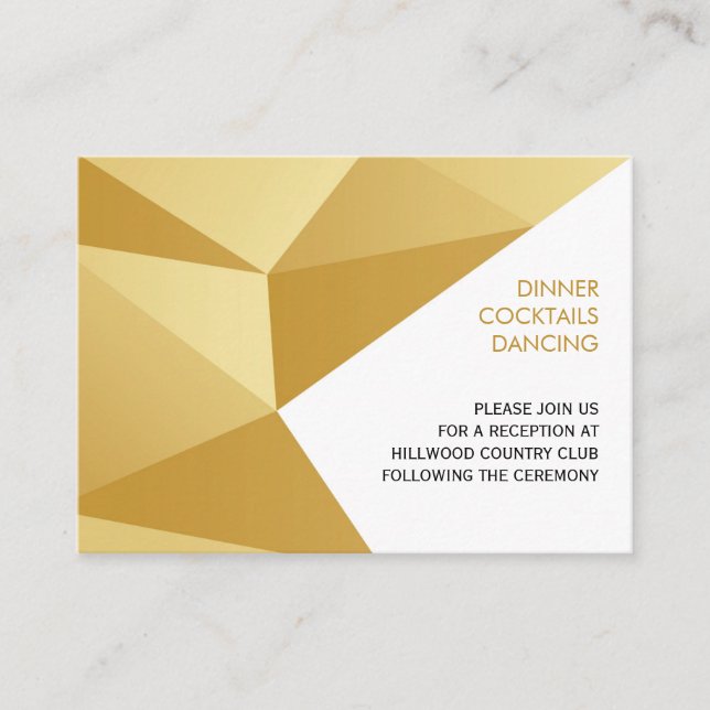 Carte Boîtier d'invitation de mariage, Or (Devant)