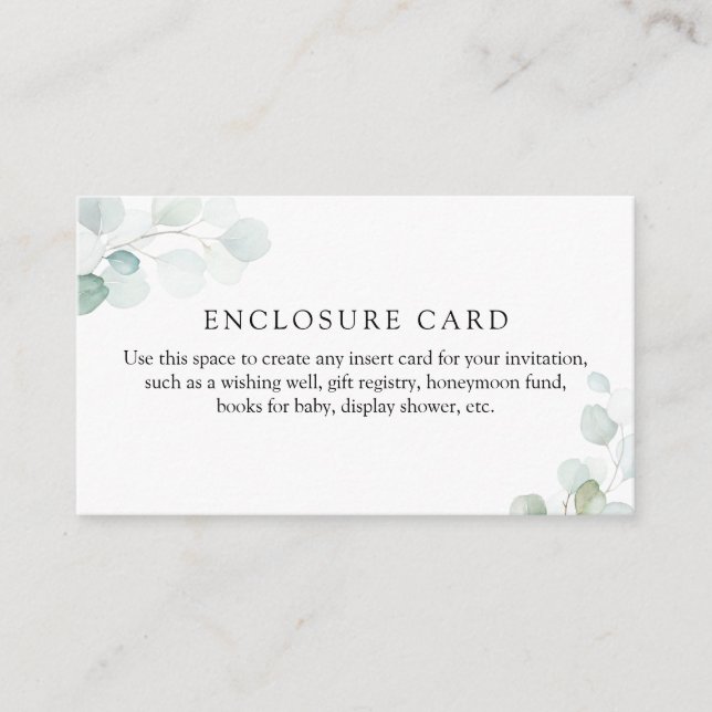 Carte Boîtier Eucalyptus simple (Devant)
