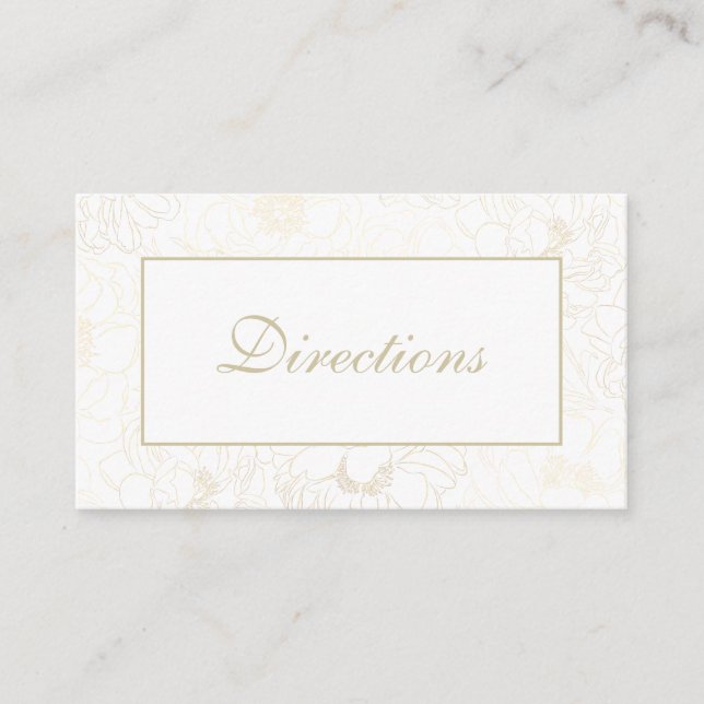 Carte Boîtier Golden Floral Mariage Directions (Devant)