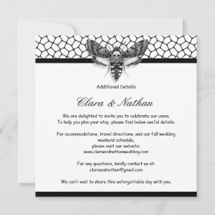 Carte Boîtier gothique Moth - Mariage romantique f