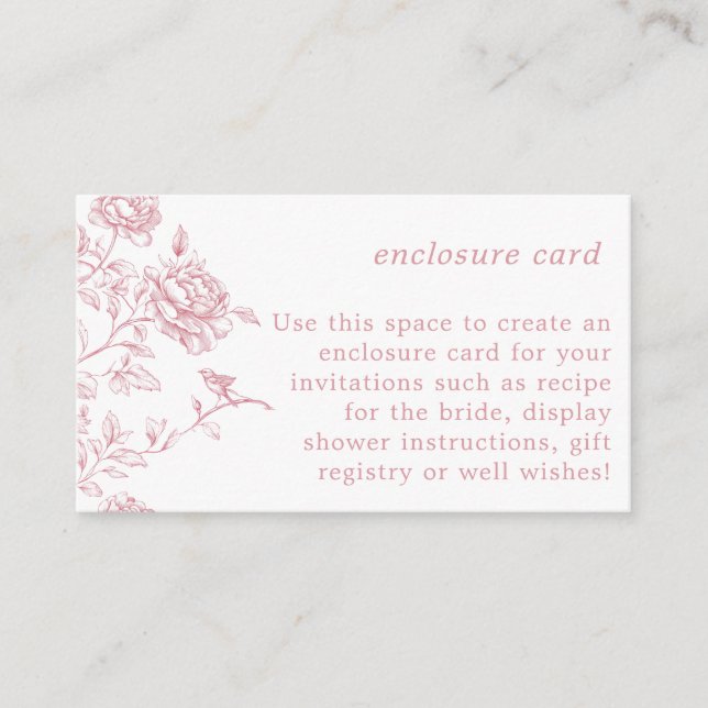 Carte Boîtier Rose Blanc Floral (Devant)
