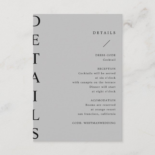 carte boîtier ultra-moderne pour détails mariages (Devant)