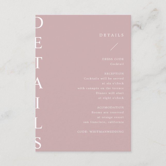 carte boîtier ultra-moderne pour détails mariages (Devant)