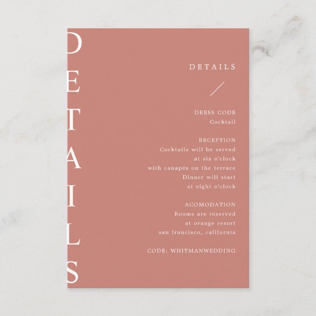 carte boîtier ultra-moderne pour détails mariages (Devant)