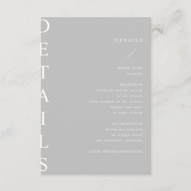 carte boîtier ultra-moderne pour détails mariages (Devant)