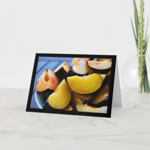Carte Bol de fruits de prunes tranchées