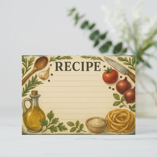 Carte Bold Accents of Tuscany Recipe Card (Debout devant)