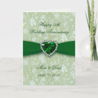 Carte Bold Damask 55th Mariage Anniversary Card