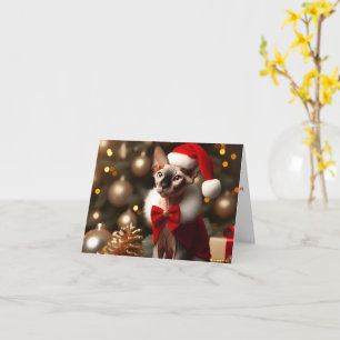 Carte Boldog Karácsonyt Elf Sphynx Chat Noël Personnalis