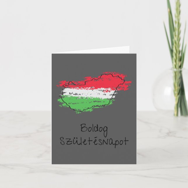 Carte Boldog születésnapot, anniversaire de la Hongrie (Devant)