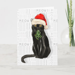 Carte Bombay Black Cat Funny Noël