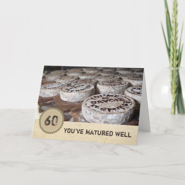 Carte Bon à 60 60e Anniversaire Vieux Fromage (Devant)