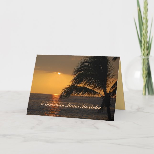 Carte Bon Anniversaire Coucher de soleil tropical hawaïe (Devant)