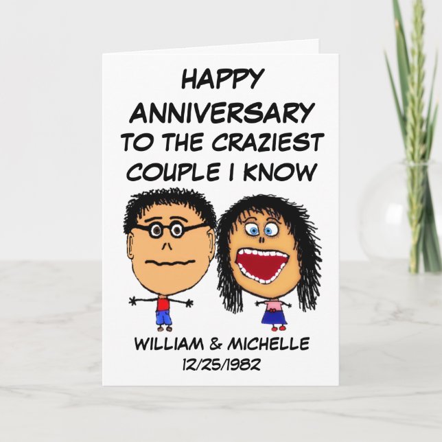Carte Bon Anniversaire Crazy Couple (Devant)