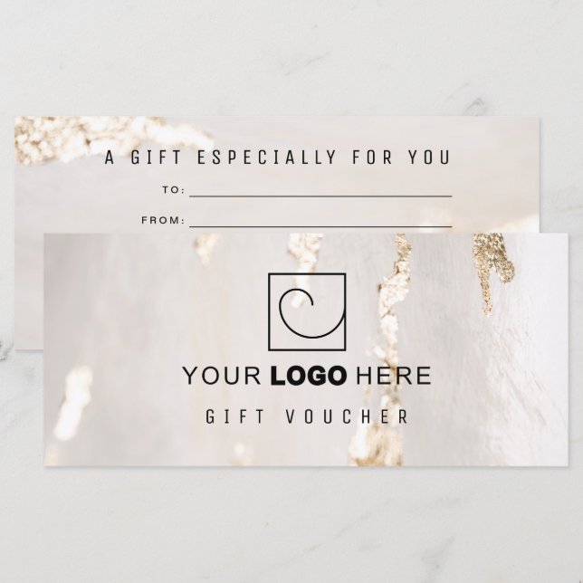 Carte Bon cadeau/Certificat pour huile d'or moderne clas (Devant / Derrière)