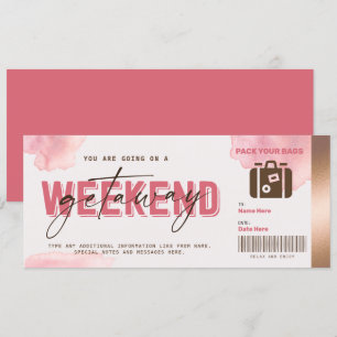 Carte Bon cadeau de fin de semaine pour les voyageurs Ho
