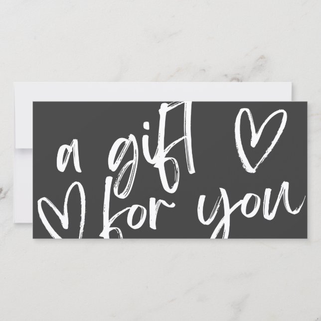 Carte Bon cadeau moderne noir (Devant)