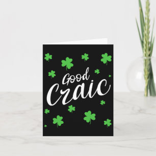 Carte Bon Craic Amusant Slang Irlandais Trèfles Saint-Pa