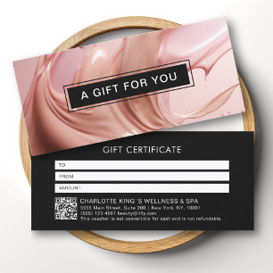 Carte Bon de cadeau code QR du salon de beauté Rose Blus